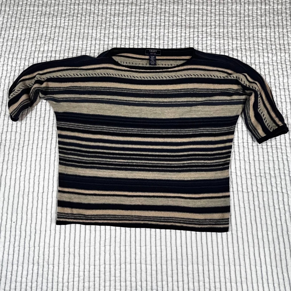 Chaps Denim Womens PL Sweater Petitie 56% Linen 44% Cotton